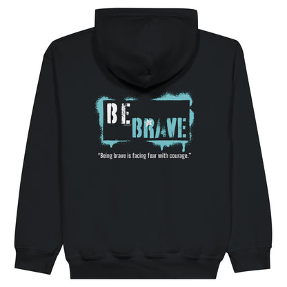 Be Brave Boys OH Hood - Black With Light Blue Be Brave Design