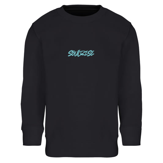 Be Brave Boys Sweatshirt - Black With Light Blue Be Brave Design