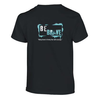 Be Brave Boys Crewneck T-Shirt - Black With Be Brave Design