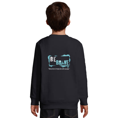 Be Brave Boys Sweatshirt - Black With Light Blue Be Brave Design