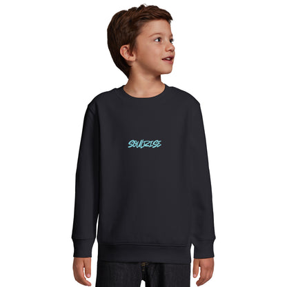 Be Brave Boys Sweatshirt - Black With Light Blue Be Brave Design