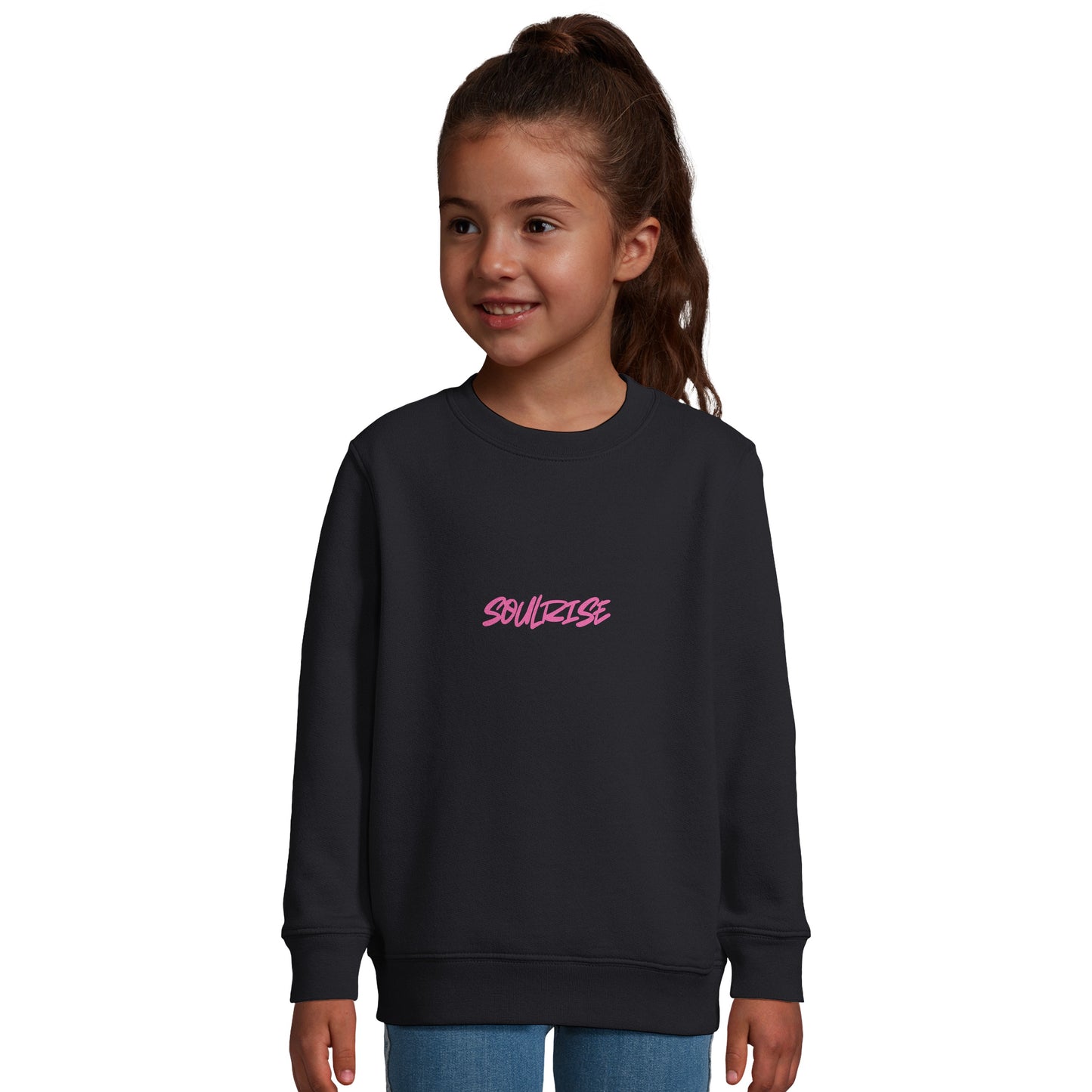 Be Brave Girls Sweatshirt - Black With Pink Be Brave Design